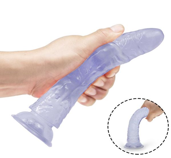 Flxur Reliste Jelly Dildo Strong Asse Tup Male Artificial Penis Adult Sex Toy for Women Plug Plugin Vagin Masturbateur féminin C2707495