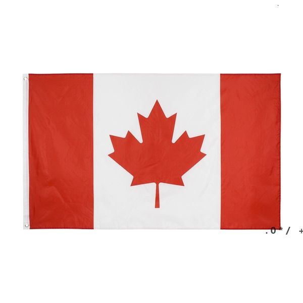 Fly Breeze 3x5FT pied drapeau du Canada en-tête double couture drapeaux nationaux canadiens bannière pour la décoration de la maison du festival par la mer ZZB14757
