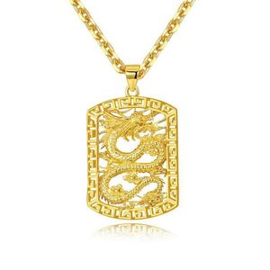 Fly Dragon Patroon Hanger Ketting Ketting 18k Geel Goud Gevuld Solide Knappe Heren Gift Verklaring Jewelry324c