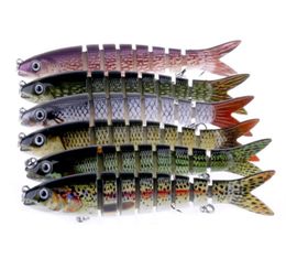 Vliegvissen Big Lure 8 Segmenten Harde aas 13 6cm 19G ABS Plastic Simulatie Vis Multisection Deep Diving Bass Crankbaits253C1717232