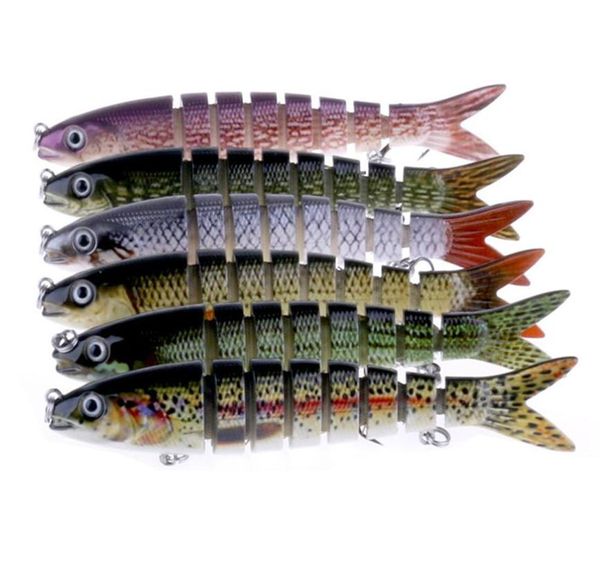 Pêche à la mouche GRAND LURE 8 Segments BAITS DUR 13 CM 19G 19G ABS Simulation en plastique Fish Multisection Deep Diving Bass Crankbaits253C1717232