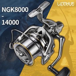 Vliegvissen Rollen2 LINNHUE Grote Reel 8000 9000 10000 12000 14000 Spinning Slepen 20KG Krachtige Zoutwater Zoetwater Pesca 231011