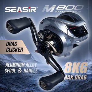 Carretes de pesca con mosca 2 SEASIR M800 Baitcasting ReelBrass Gears 8KG Max Drag 7.1 1 Relación de engranajes de alta velocidad Sistema de freno magnético de agua salada dulce 230909