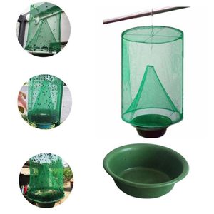 Fly Kill Pest Control Trap Tools Réutilisable Hanging Fly Catcher Flytrap Zapper Cage Net Fournitures De Jardin 24 * 33CM