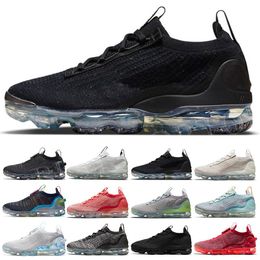 Fly Knit 2021 FK Chaussures de course Hommes Femmes Baskets de sport Gris foncé TOUT Noir Moucheté Blanc Rose Neon Stone Bleu Pure Platinum Team Red Light Dew Flynit Trainers