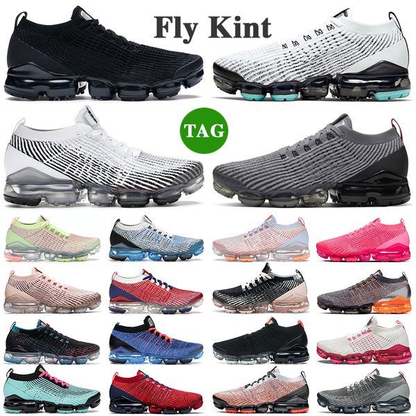 Fly Knit 3.0 Zapatillas para correr Zapatillas deportivas Zapatillas deportivas Hombre Mujer Triple Blanco Negro Aurora Rosa Naranja Foto Azul Piel de serpiente Partícula Gris Oreo Pure Platinum Zebra