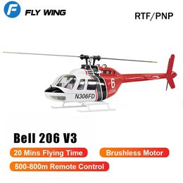 Flying Wing Bell 206 V3 RC Helicopter RTF PNP 6CH 116 AVION GPS MOTEUR sans balais 240523