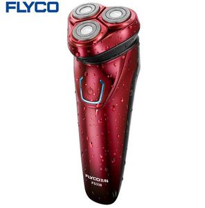 Flyco Professional Double piste trois têtes flottantes indépendantes Entièrement lavable en machine avec écran LED Rasoir électrique FS338