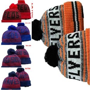 Flyers Beanie North American Hockey Ball Team Side Patch Winter Wolle Sport Strickmütze Skull Caps
