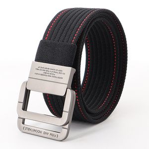 Flying Art Men S Nylon Casual Herringbone Belt Pistol Dubbele Ring Buckle Quick Release Youth Fashion Ladies Wild 220624