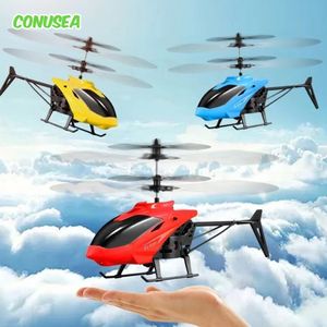 Flying Helicopter Drone Ufo Mini Guide Airplane Remote Control RC Plane Helicopters Enfants Plastic Flashing Light Toys For Boy 240520