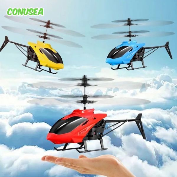 Flying Helicopter Drone UFO Mini Guide Airplane Remote Contrôle RC Plane Helicopters Enfants Plastique Flashing Light Toys For Boy 240417