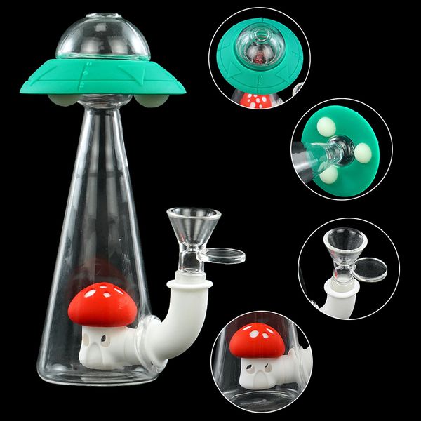 soucoupe volante verre à eau accessoires pour fumeurs huile de narguilé portable plate-forme bong tuyau brûleur à cire de tabac forme unique