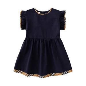 Volar manga volantes verano algodón niños bebé niñas Mini vestido Casual chica blusas para niños ropa camisas vestido