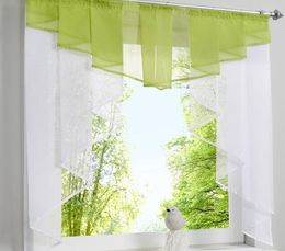 Volant Tulle Cuisine Rideau Pour Fenêtre Balcon Rome Conception Plissée Couture Couleurs Voile Sheer Drapé Blanc Fil Rideaux Court