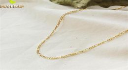 Flyleaf 18k Gold Simple Geométrie Real 925 Collier en argent sterling pour femmes chaîne de mode Fine bijoux de haute qualité INS Style Q017789516