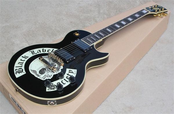 Flyoung LP Electric Guitar Black Label Society Band Commémorative Skull Black2065489