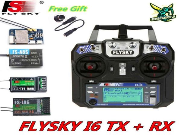 Flyskyfsi6 i6 2 4g 6ch afhds 2a rdio transmisor ia6b x6b a8s r6b ia6 receptor de aeronave helicóptero fpv uav27268627362