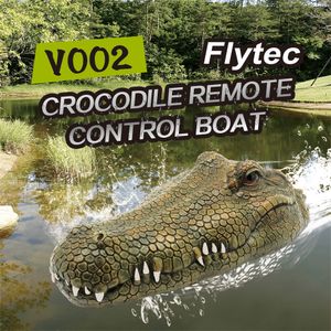 Flytec V002 Simulation Crocodile Head RC Bateau 2.4G Télécommande Électrique Jouets 15 km / h Vitesse Crocodile Head Spoof Toy MX200414