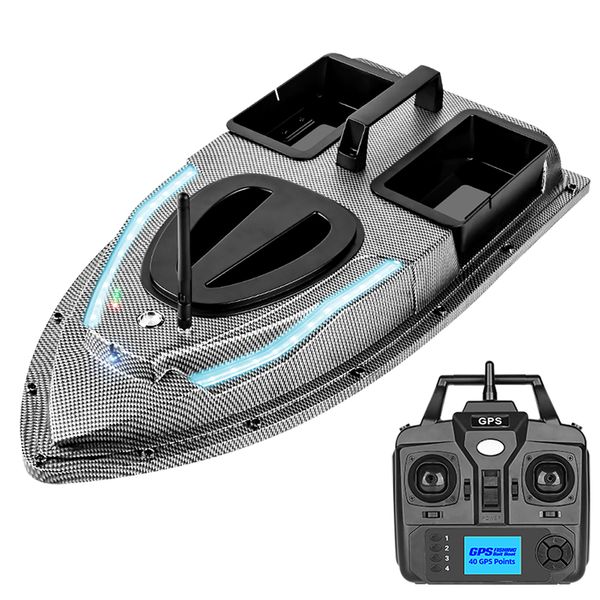 FlyTec V900 GPS 40 puntos 500m Conducción automática Auto return 1,5 kg Barco de cebo RC con luz de dirección para pesca actualizada de V010 V700