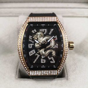 FM Frank jacht met volledig diamanten stermode horloge heren wijnemmer luxe niet-mechanisch horloge met grote wijzerplaat