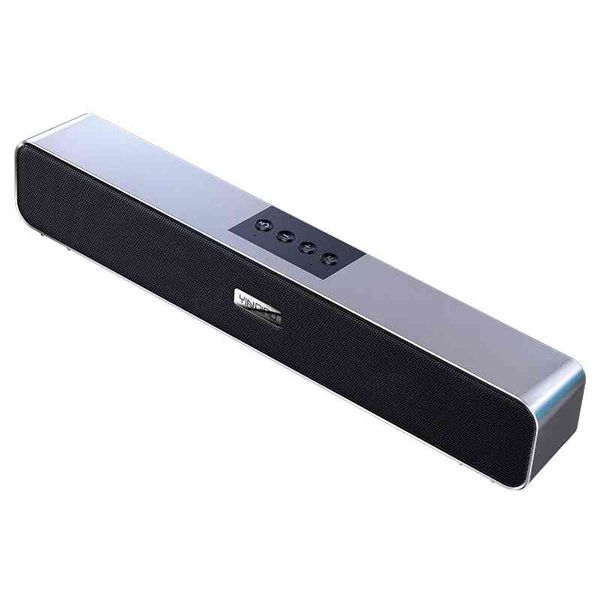 Radio FM Barra de sonido LED Reloj despertador Altavoz Bluetooth inalámbrico Cine en casa Subwoofer envolvente AUX USB PC TV Computadora