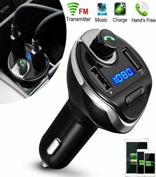 Transmetteur FM Modulateur AUX Bluetooth Hands Car Kit Car O MP3 Player Double Chargeur de voiture USB AVEC 31A CHARGE QUIQUE4752366