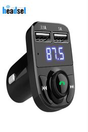 Transmetteur FM modulateur Aux Kit mains libres Bluetooth o lecteur MP3 avec Charge rapide 3.1A double chargeur de voiture USB 4005076
