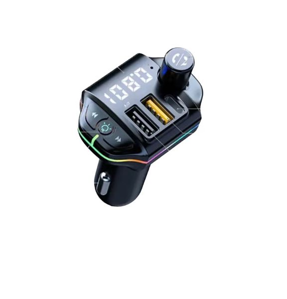 Transmisor Fm para coche compatible con Bluetooth A10 A9 A8 luz de ambiente colorida transmisor FM BT 5,0 Carga de coche reproductor MP3 cargador de coche
