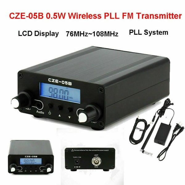 Transmetteur FM pour église Transmetteur FM 0 5W 76MHz-108MHz Transmetteur de diffusion LCD Mini station radio stéréo PLL avec antenne Up276x