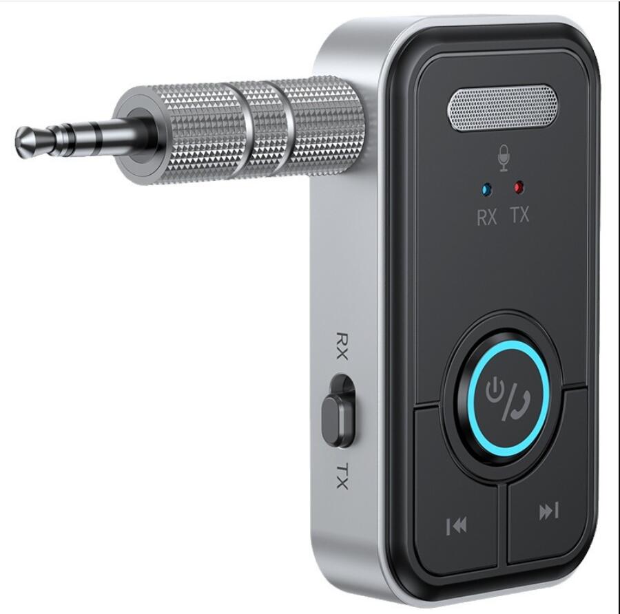 FM-Sender-Empfänger 3,5-mm-AUX-Schnittstelle Freisprechkommunikation drahtloses Auto Bluetooth Bluetooth 5.3-Empfängeradapter T67