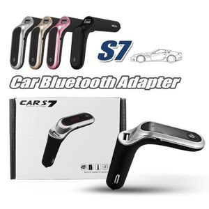 S7 Transmetteur FM Kit de voiture Bluetooth Adaptateur radio FM mains libres Adaptateur Bluetooth de voiture LED Prise en charge de la carte TF Clé USB Entrée AUX Sortie dans la boîte de vente au détail