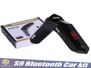 FM -zender S9 Car Bluetooth Kit FM -adapter met Aux O Player Bluetooth Handfree met USB -autolader met Retail Box6371117