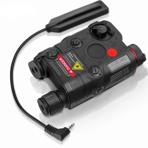 FMA AN / PEQ-15 Batterijdoos Red Dot Laser + Witte LED Zaklamp + IR Nachtzicht Licht 20mm Rail Jachtgeweer Airsoft PE -Zwart