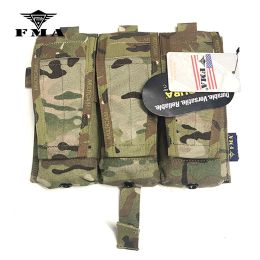 FMA M4 5.56 Triad Magazine Pouch Multicam Airsoft Tactical Mag Pouch para chaleco táctico AVS JPC Vest Molle Front Panel