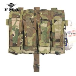 FMA Multicam Nuevo MP7 Quadruple Magazine Pouch Molle 500D Cordura para chaleco táctico AVS JPC2.0 Panel frontal de chaleco