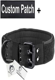 FML Pet Military Tactical Tactical Nylon Collar de perros personalizado ajustable para perros de servicio Patches personalizados Identificación de etiqueta Y200515327089