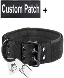 FML Pet Military Tactical Tactical Nylon Collar de perros personalizado ajustable para perros de servicio Patches personalizados Identificación de etiqueta Y200513703412