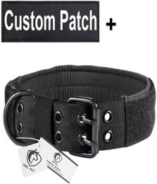 FML Pet Military Tactical Collar Nylon Nylon Ajustable Collar de perros personalizado para perros de servicio Patches personalizados Identificación de etiqueta Y200518802795