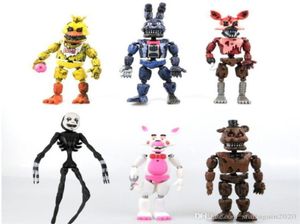 FNAF Vijf Nachten op Freddy039s 14 517 cm Nachtmerrie Freddy Chica Bonnie Funtime Foxy PVC Actiefiguren model poppen Speelgoed 6 stks Lo9528990