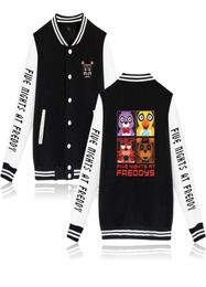 FNAF Vijf Nachten Op Freddy039s Zip Up Honkbal Uniform Men039s Jassen Streetwear Hip Hop Harajuku Sweatshirt 5 Freddy Hoodi9221598