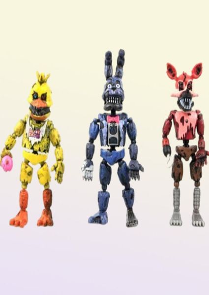 Jeux FNAF cinq nuits à Freddy039s 14517cm Nightmare Freddy Chica Bonnie Funtime Foxy PVC Figures d'action Modèle Dolls Toys 61686934