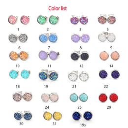 Fnixtar 8mm en acier inoxydable Drusy boucles d'oreilles bijoux pour enfant fille fête cadeau Mini boucle d'oreille enfant 20 paires lot 240226