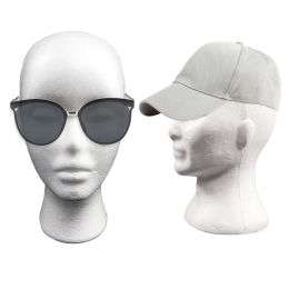 Mousse tête mannemm femelle mannequin mannequin polystyrène en polystyrène en polystyrasse pour les perruques de cheveux du chapeau verres à casquette de support d'affichage support de support.