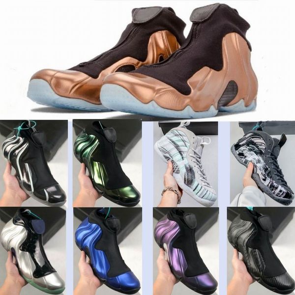 Foam Pro Hard Bubble Hommes Chaussures de basket-ball Zoom GS Casual Baskets de sport réel Flight One Wind Thunder 1th Blanc Bleu Marine Noir Aways Posite Man Baskets en cuivre