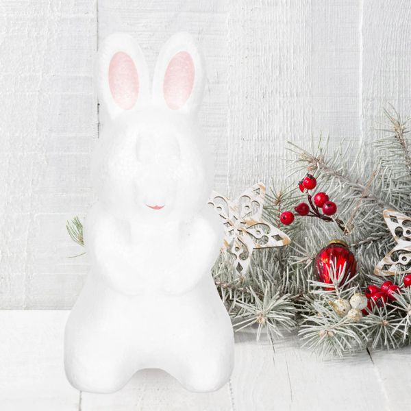 Espuma conejo bricolaje artesanía de conejito blancas poliestireno modelo de forma animal decoración artesanía china animales de flores moho