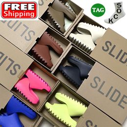 schuimlopers Designer Sandalen Onyx Bot Glaasjes Women Mens Beach Sliders Sand Slippers Azure Flax Pure Soot Core Shoes Ogslide002