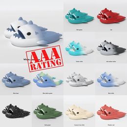 corredores de espuma diseñador zapatillas de tiburón deslizadores hombres mujeres niños diapositivas rosa azul gris almohada diapositivas sandalias suave cojín grueso zapatilla nube diapositiva zapatos de interior 36-45