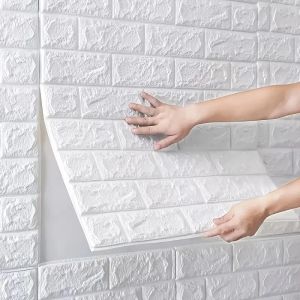 Schuim waterdichte muurstickers 3D kamer decor baksteen patroon behang klassieke slaapkamer decoratie 70 cmx1m zelfklevend diy huis