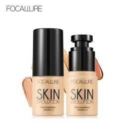 FOCALLURE marque Base visage fond de teint liquide crème couverture complète correcteur contrôle de l'huile facile à porter fond de teint doux pour le visage